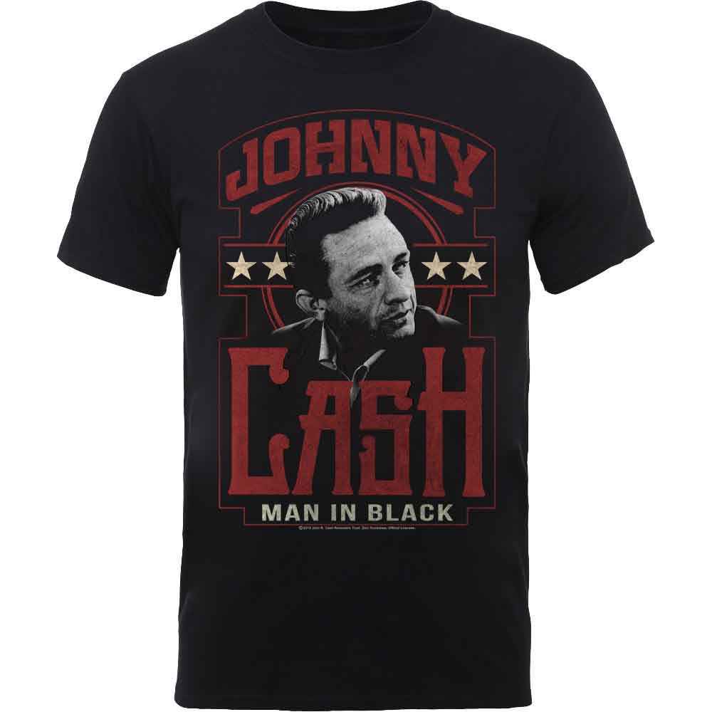 Johnny Cash Unisex Man In Black T-Shirt - Hexael