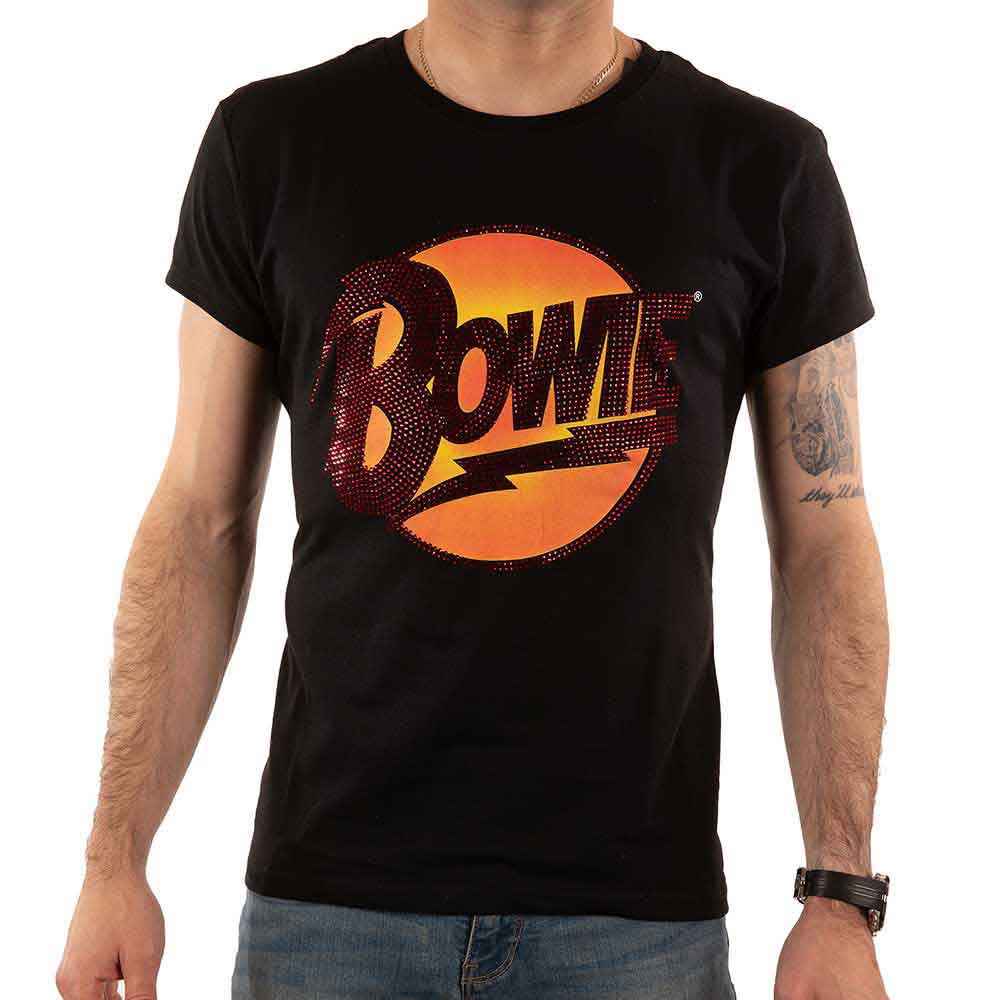 David Bowie Unisex Diamond Dogs Embellished Logo T-Shirt