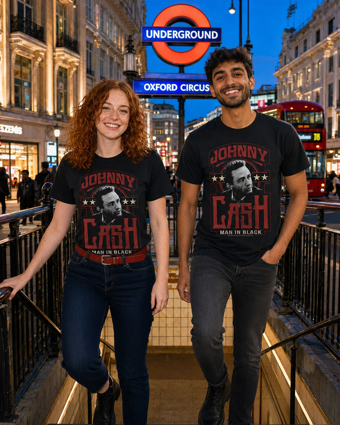 Johnny Cash Unisex Man In Black T-Shirt
