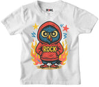 Rock Star Owl Kids T-shirt - Hexael