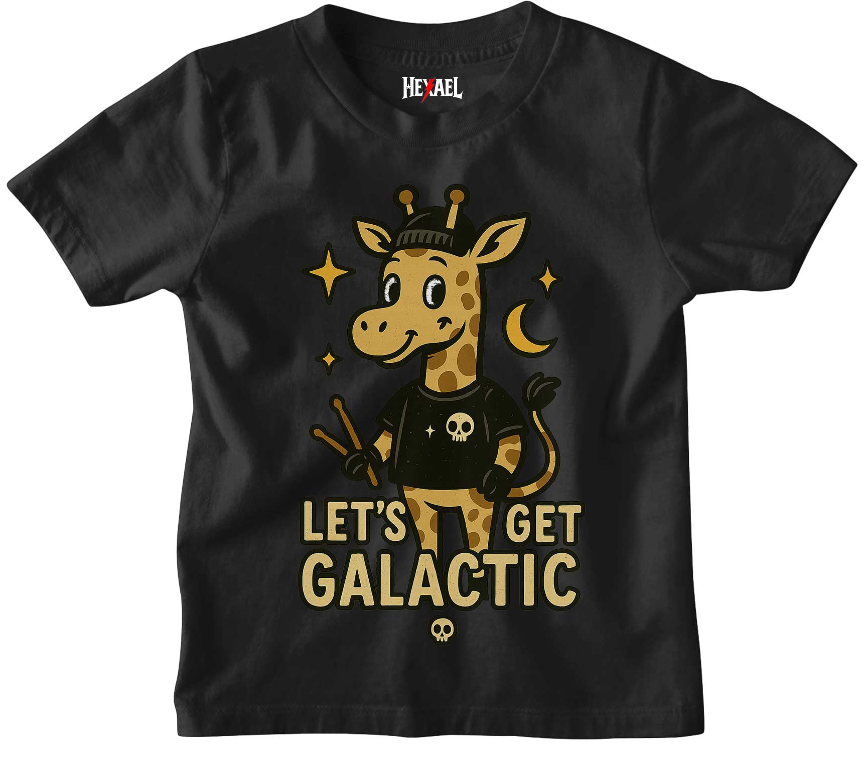 Giraffe Night Galactic Kids T-shirt