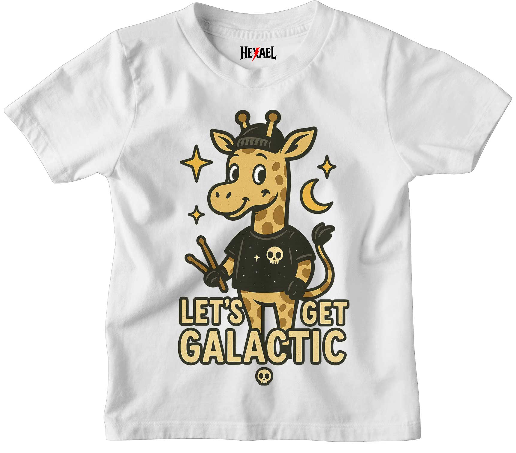 Giraffe Night Galactic Kids T-shirt
