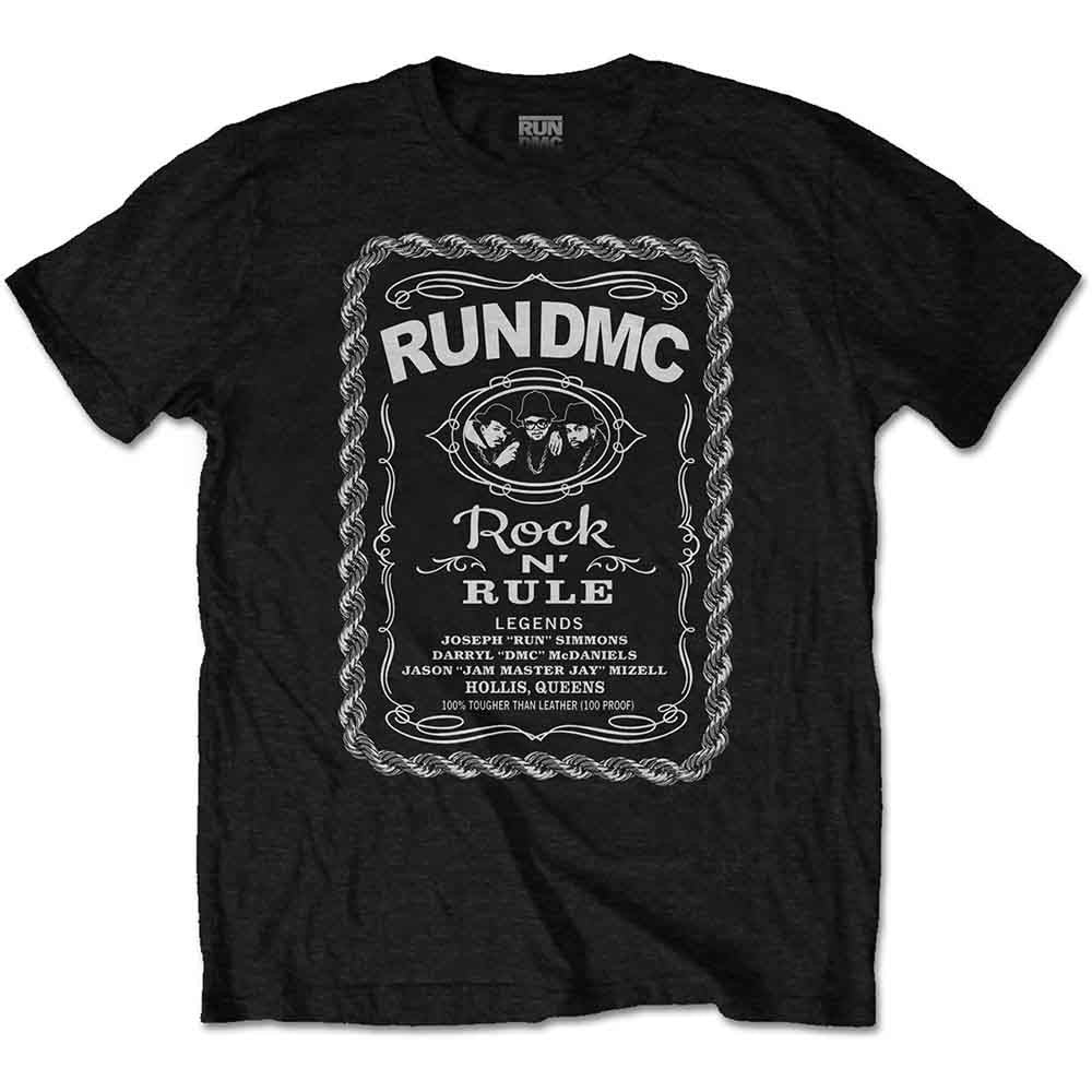 Run DMC Rock N' Rule Whiskey Label T-Shirt