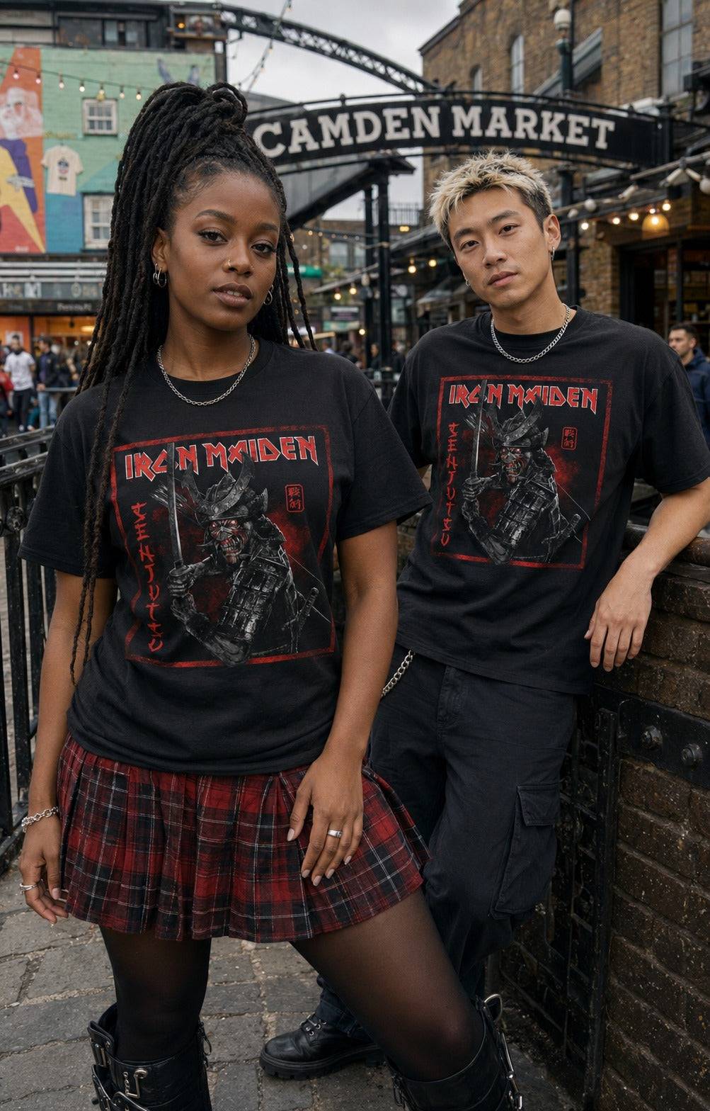Iron Maiden Senjutsu Cover Distressed Red T-Shirt